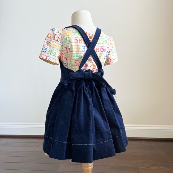 Vintage Handmade 3-Piece Alphabet ABC Pinafore School Girl Dress Size 4/5 - Picture 10 of 13